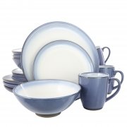 Gibson Elite Serene Fountain 16-Piece Dinnerware Set, Blue