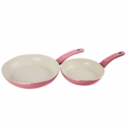 Gibson Home Plaza Cafe 2 Piece Aluminum Frying Pan Set with Soft Touch Handles in Lavender