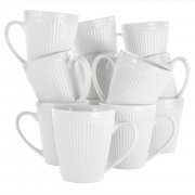 Elama Madeline 12 Piece Porcelain Mug Set in White